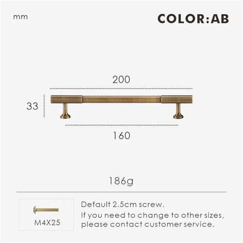 XZAVTKLW Massiver Messing Art Deco Vertikale Linien Linear Küchenschrank Schlafzimmer Kleiderschränke Langer Schubladengriff 1Stk(CH010-AB-160200) von XZAVTKLW