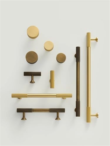 XZAVTKLW Massiver Messing Klassischer Luxus Muster Schubladengriff Türgriff Retro Distressed Matt Gold Viele Größen(CH102-MB-N35) von XZAVTKLW