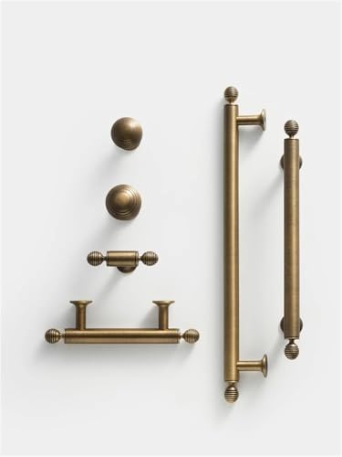 XZAVTKLW Massiver Messing Küchengriff Kugel Einzelloch T-förmig Retro Schrank Kleiderschrank Langer Griff 1Stk(CH079-AB-T55) von XZAVTKLW