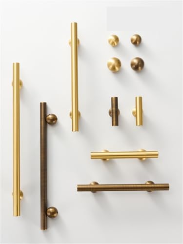 XZAVTKLW Massiver Messing Kugelfuß Antik Messing Schrank Türgriff T-Stangen Küche Garderobe Kleiderschrank Griff Bar 1Stk(CH041-AB-N30) von XZAVTKLW