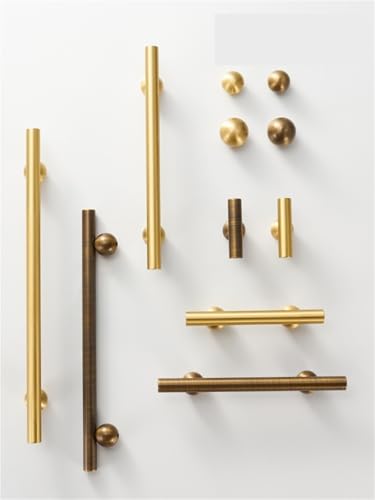 XZAVTKLW Massiver Messing Kugelfuß Messing Schrank Lange Türgriff T-Stangen Küche Garderobe Kleiderschrank Griff Bar 1Stk(CH041-AB-96156) von XZAVTKLW