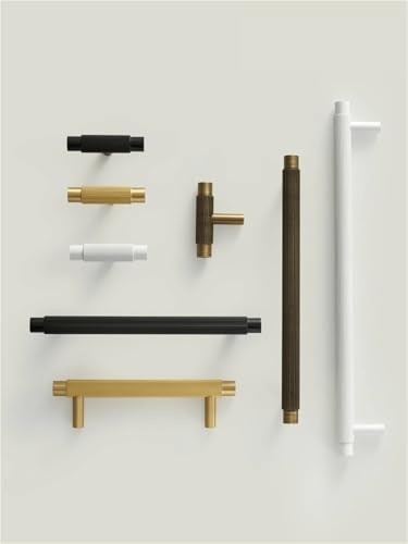 XZAVTKLW Massiver Messing Linear Küchengriff Schublade Tbar Schranktürgriff Weiß Matt Verfügbar Viele Größen 1Stk(CH099-MB-160192) von XZAVTKLW