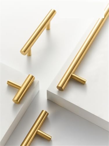 XZAVTKLW Massiver Messing Rundstab T-förmiger Schrankgriff Langer Kleiderschrank Schublade Kühlschrank Küchentür 1St(CH013-BB-320400) von XZAVTKLW