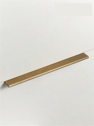 XZAVTKLW Massiver Messing-Schrankschubladen-Küchentürgriff, komfortabler, abgerundeter Rand, Lippenzug, verlängerte Länge, 1 Stück(CH100-AB-224300) von XZAVTKLW