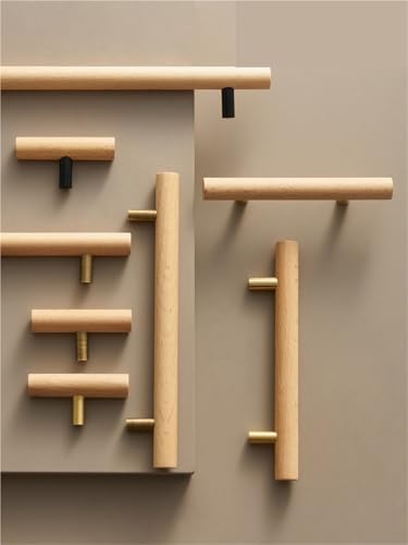 XZAVTKLW Messing Buche Schrank Griff Holz Möbel Schubladen Schränke Ziehen T-bar 1Pcs(CH075-MB-192244) von XZAVTKLW