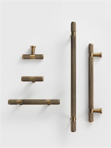 XZAVTKLW Messing Diamantschliff Kreuz Rändel Muster T Bar Bronze Messing Farbe Tür Schublade Griff Zimmer Pull 1Pcs(CH035-AB-96148) von XZAVTKLW