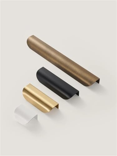 XZAVTKLW Messing Falten Kurze Kante Pull Griff Schublade Shell Möbel Schrank Gebogene Griff Schwarz 1Pcs(CH015-WHT-256300) von XZAVTKLW