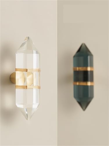 XZAVTKLW Messing Transparent Acryl Kristall Griff Messing Draht Umwickelt Schrank Schublade Kleiderschrank Tür T-bar 1Pcs(Clear) von XZAVTKLW