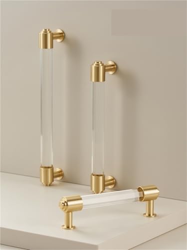 XZAVTKLW Messing Weiß Transparent Möbel Schrank Schublade Griff Schrank Tür Kleiderschrank Luxus Pull 1Pcs(CH029-160176) von XZAVTKLW