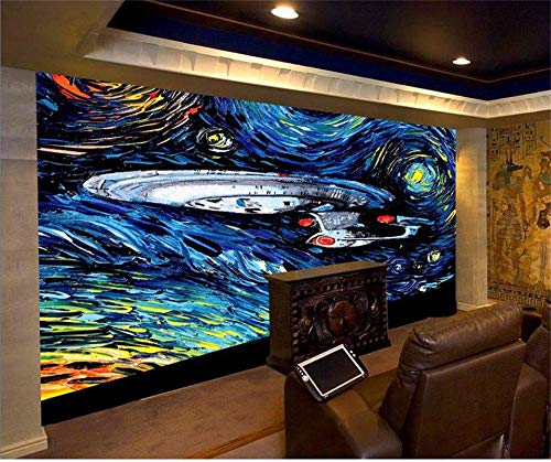 XZCWWH 3D Wallpaper Fototapete Benutzerdefinierte Wohnkultur Wohnzimmer Wandbild The Star Trek Malerei Sofa Tv Hintergrund Wandaufkleber,200Cm(W)×140Cm(H) von XZCWWH
