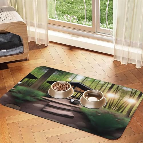 a Outdoor Escape Pet saugfähige rutschfeste Futtermatte aus Leder, 40 x 60 cm, schnell trocknend, wasserdicht, waschbar, Napfunterlage von XZDAL