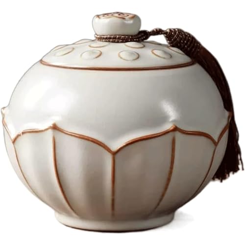 XZDEAIR Kaffeedosen Keramik-Teedose im chinesischen Stil, Vintage-Lotusblüten-Dekor, Teedose, feuchtigkeitsbeständige Kaffeebohnendose mit luftdichtem Deckel Salzdosen XZDEAIR Kaffeedosen Keramik-Teedose im chinesischen Stil, Vintage-Lotusblüten-Dekor, Teedose, feuchtigkeitsbeständige Kaffeebohnendose mit luftdichtem Deckel Salzdosen von XZDEAIR