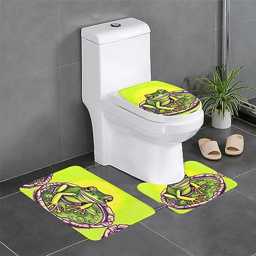 XZDLYY 3-teiliges Badezimmerteppich-Set, Frosch im Teich, rutschfest, wasserabsorbierend, dick, bequem für Zuhause, Spa und Hotel XZDLYY 3-teiliges Badezimmerteppich-Set, Frosch im Teich, rutschfest, wasserabsorbierend, dick, bequem für Zuhause, Spa und Hotel von XZDLYY