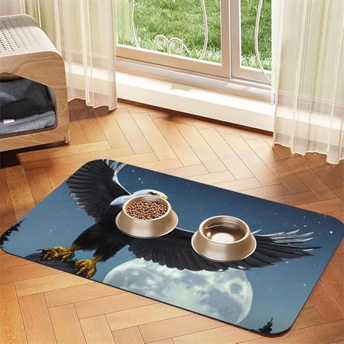Adler unter den Sternen, saugfähiges Leder-Tischset, 30 x 45 cm, schönes Design, Katzen- und Hundenapfmatte, tragbare Aufbewahrung von XZDZWK