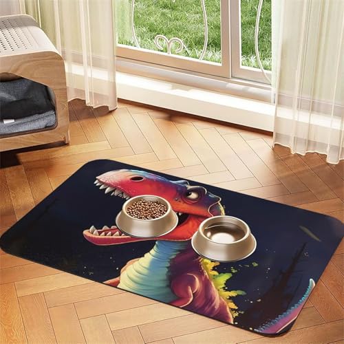 Big Mouth Dinosaurier Haustier saugfähiges Leder Tischset 30 x 45 cm schönes Design Katze und Hund Napfunterlage Tragbare Aufbewahrung Big Mouth Dinosaurier Haustier saugfähiges Leder Tischset 30 x 45 cm schönes Design Katze und Hund Napfunterlage Tragbare Aufbewahrung von XZDZWK