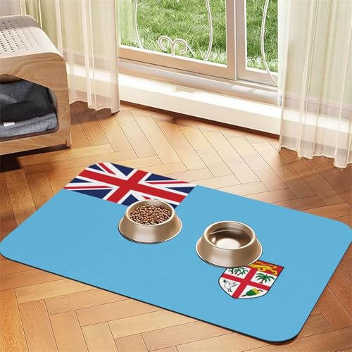 Fidschi-Flagge, saugfähiges Leder-Tischset, 40 x 60 cm, schönes Design, Katzen- und Hundenapfmatte, tragbare Aufbewahrung Fidschi-Flagge, saugfähiges Leder-Tischset, 40 x 60 cm, schönes Design, Katzen- und Hundenapfmatte, tragbare Aufbewahrung von XZDZWK