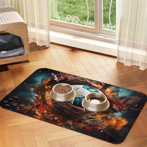 Firecracker Soccer Haustier-Tischset, saugfähig, Leder, 40 x 60 cm, schönes Design, Katzen- und Hundenapfmatte, tragbare Aufbewahrung Firecracker Soccer Haustier-Tischset, saugfähig, Leder, 40 x 60 cm, schönes Design, Katzen- und Hundenapfmatte, tragbare Aufbewahrung von XZDZWK