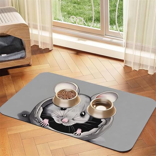 Graues Ratten-Haustier-Tischset, saugfähig, Leder, 30 x 45 cm, schönes Design, Katzen- und Hundenapfmatte, tragbare Aufbewahrung Graues Ratten-Haustier-Tischset, saugfähig, Leder, 30 x 45 cm, schönes Design, Katzen- und Hundenapfmatte, tragbare Aufbewahrung von XZDZWK
