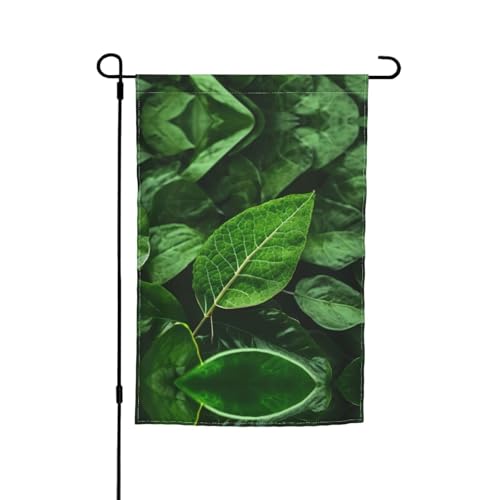 Grüne Blätter, Natur, dekorative Gartenflagge, 30,5 x 45,7 cm, knitterfrei und lichtecht, geeignet für Garten, Hinterhof, Rasen, Balkon von XZDZWK