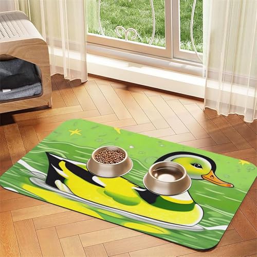 Grüne Ente Haustier-Tischset, saugfähig, Leder, 30 x 45 cm, schönes Design, Katzen- und Hundenapfmatte, tragbare Aufbewahrung Grüne Ente Haustier-Tischset, saugfähig, Leder, 30 x 45 cm, schönes Design, Katzen- und Hundenapfmatte, tragbare Aufbewahrung von XZDZWK