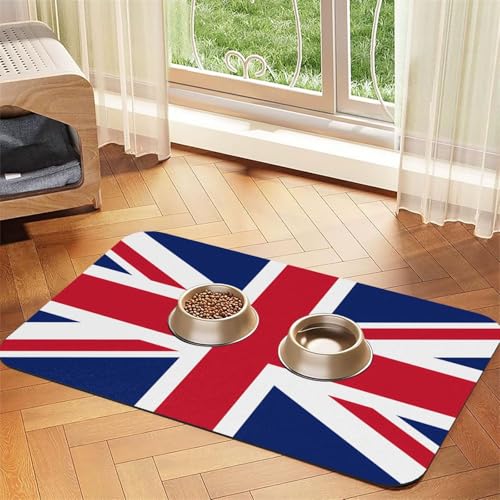 Haustier-Tischset mit britischer Flagge, saugfähig, Leder, 30 x 45 cm, schönes Design, Katzen- und Hundenapfmatte, tragbare Aufbewahrung Haustier-Tischset mit britischer Flagge, saugfähig, Leder, 30 x 45 cm, schönes Design, Katzen- und Hundenapfmatte, tragbare Aufbewahrung von XZDZWK