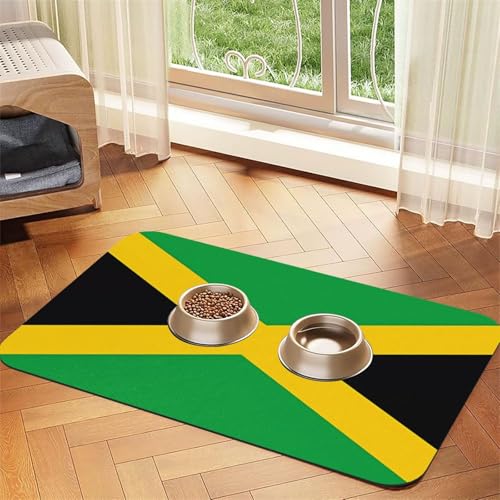 Jamaika-Flagge, saugfähiges Leder-Tischset, 30 x 45 cm, schönes Design, Katzen- und Hundenapfmatte, tragbare Aufbewahrung Jamaika-Flagge, saugfähiges Leder-Tischset, 30 x 45 cm, schönes Design, Katzen- und Hundenapfmatte, tragbare Aufbewahrung von XZDZWK
