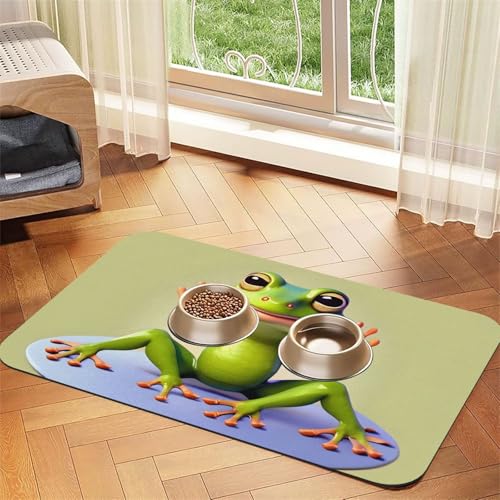 Lustiger Frosch macht Yoga Haustier saugfähiges Leder Tischset 30 x 45 cm schönes Design Katze und Hund Napfmatte tragbare Aufbewahrung Lustiger Frosch macht Yoga Haustier saugfähiges Leder Tischset 30 x 45 cm schönes Design Katze und Hund Napfmatte tragbare Aufbewahrung von XZDZWK
