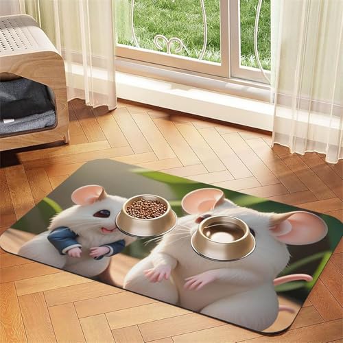 Mutter- und Kind-Ratten-Tischset, saugfähig, Leder, 40 x 60 cm, schönes Design, Katzen- und Hundenapfmatte, tragbare Aufbewahrung Mutter- und Kind-Ratten-Tischset, saugfähig, Leder, 40 x 60 cm, schönes Design, Katzen- und Hundenapfmatte, tragbare Aufbewahrung von XZDZWK