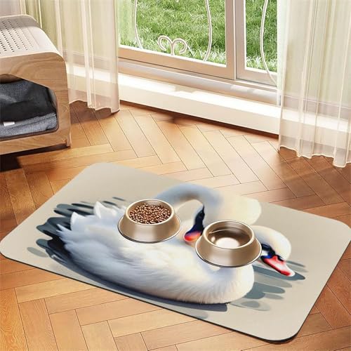 Niedlicher kleiner Schwan, saugfähiges Leder-Tischset, 30 x 45 cm, schönes Design, Katzen- und Hundenapfmatte, tragbare Aufbewahrung Niedlicher kleiner Schwan, saugfähiges Leder-Tischset, 30 x 45 cm, schönes Design, Katzen- und Hundenapfmatte, tragbare Aufbewahrung von XZDZWK