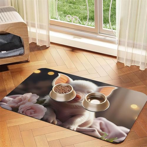 Niedliches junges Schweine-Haustier-Platzset, saugfähig, Leder, 30 x 45 cm, schönes Design, Katzen- und Hundenapfmatte, tragbare Aufbewahrung Niedliches junges Schweine-Haustier-Platzset, saugfähig, Leder, 30 x 45 cm, schönes Design, Katzen- und Hundenapfmatte, tragbare Aufbewahrung von XZDZWK