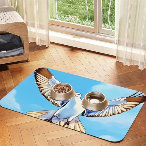 Platzdeckchen aus saugfähigem Leder, Motiv: Möwen im Flug, 40 x 60 cm, schönes Design, für Katzen und Hunde, tragbare Aufbewahrung von XZDZWK