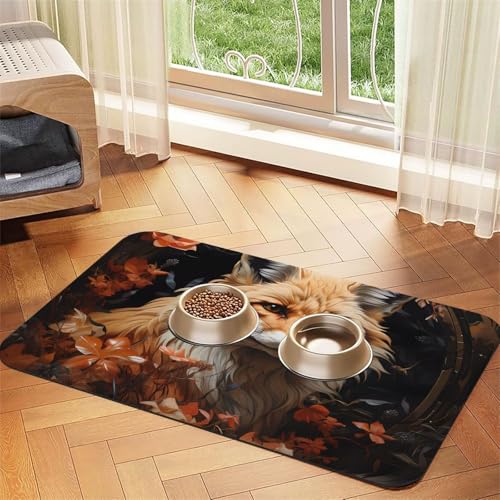Platzdeckchen für Haustiere, saugfähig, Leder, 30 x 45 cm, schönes Design, Katzen- und Hundenapfmatte, tragbare Aufbewahrung von XZDZWK