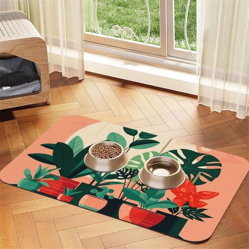 Platzdeckchen für den Innenbereich, saugfähig, Leder, 30 x 45 cm, schönes Design, Katzen- und Hundenapfmatte, tragbare Aufbewahrung von XZDZWK