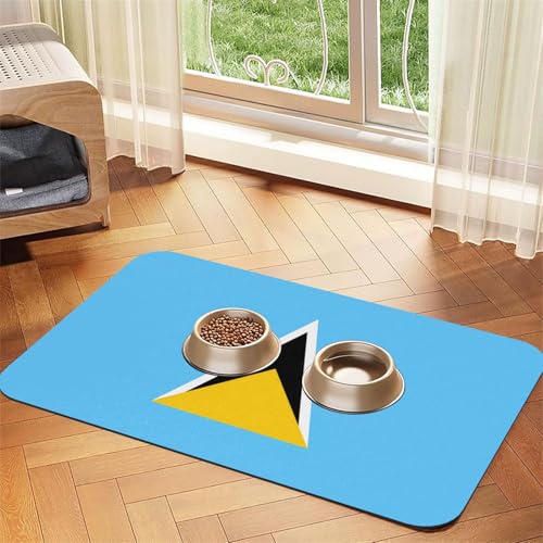 Platzdeckchen mit Flagge der Heiligen Lucia, saugfähig, Leder, 40 x 60 cm, schönes Design, Katzen- und Hundenapfmatte, tragbare Aufbewahrung Platzdeckchen mit Flagge der Heiligen Lucia, saugfähig, Leder, 40 x 60 cm, schönes Design, Katzen- und Hundenapfmatte, tragbare Aufbewahrung von XZDZWK