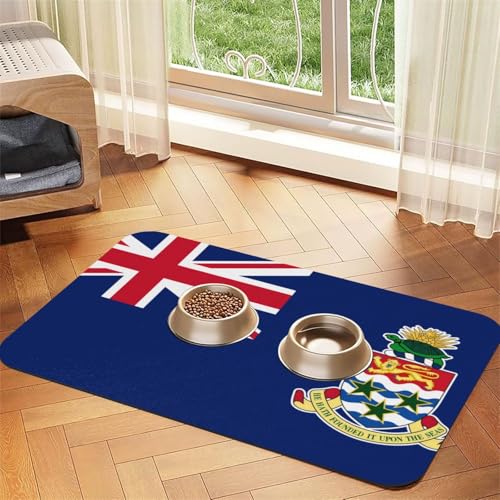 Platzdeckchen mit Flagge der Kaimaninseln, saugfähig, Leder, 40 x 60 cm, schönes Design, Katzen- und Hundenapfmatte, tragbare Aufbewahrung von XZDZWK