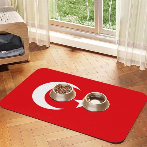 Platzdeckchen mit Flagge der Türkei, saugfähig, Leder, 40 x 60 cm, schönes Design, Katzen- und Hundenapfmatte, tragbare Aufbewahrung Platzdeckchen mit Flagge der Türkei, saugfähig, Leder, 40 x 60 cm, schönes Design, Katzen- und Hundenapfmatte, tragbare Aufbewahrung von XZDZWK