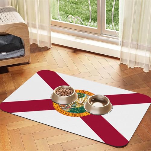Platzdeckchen mit Flagge von Florida, saugfähig, Leder, 30 x 45 cm, schönes Design, Katzen- und Hundenapfmatte, tragbare Aufbewahrung Platzdeckchen mit Flagge von Florida, saugfähig, Leder, 30 x 45 cm, schönes Design, Katzen- und Hundenapfmatte, tragbare Aufbewahrung von XZDZWK