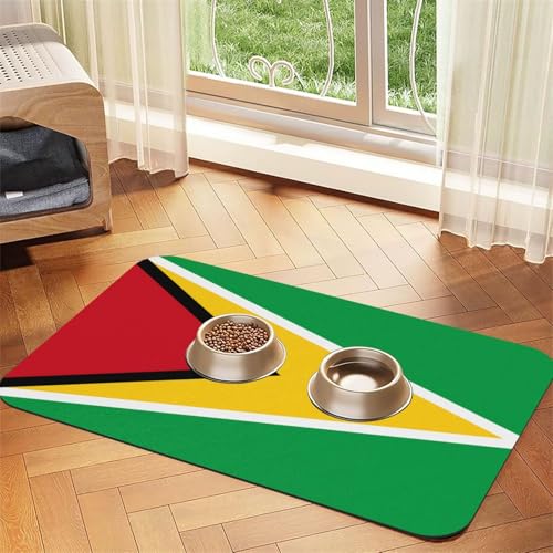 Platzdeckchen mit Flagge von Guyana, saugfähig, Leder, 40 x 60 cm, schönes Design, Katzen- und Hundenapfmatte, tragbare Aufbewahrung Platzdeckchen mit Flagge von Guyana, saugfähig, Leder, 40 x 60 cm, schönes Design, Katzen- und Hundenapfmatte, tragbare Aufbewahrung von XZDZWK