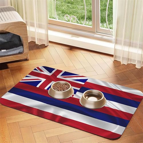 Platzdeckchen mit Flagge von Hawaii, saugfähig, Leder, 40 x 60 cm, schönes Design, Katzen- und Hundenapfmatte, tragbare Aufbewahrung Platzdeckchen mit Flagge von Hawaii, saugfähig, Leder, 40 x 60 cm, schönes Design, Katzen- und Hundenapfmatte, tragbare Aufbewahrung von XZDZWK