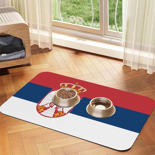Platzdeckchen mit Flagge von Serbien, saugfähig, Leder, 30 x 45 cm, schönes Design, Katzen- und Hundenapfmatte, tragbare Aufbewahrung Platzdeckchen mit Flagge von Serbien, saugfähig, Leder, 30 x 45 cm, schönes Design, Katzen- und Hundenapfmatte, tragbare Aufbewahrung von XZDZWK