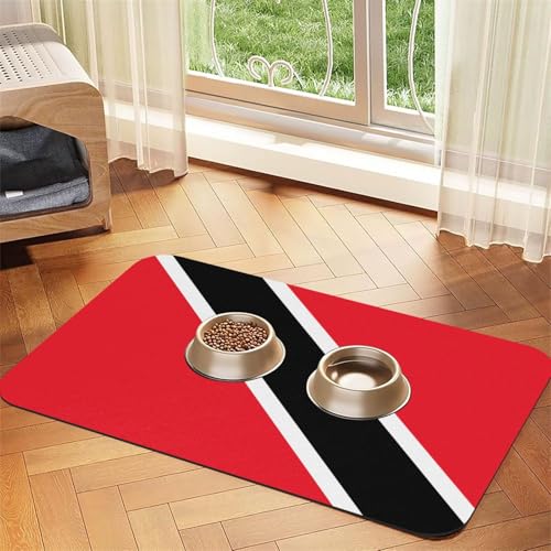 Platzdeckchen mit Flagge von Trinidad und Tobago, saugfähig, Leder, 40 x 60 cm, schönes Design, Katzen- und Hundenapfmatte, tragbare Aufbewahrung von XZDZWK