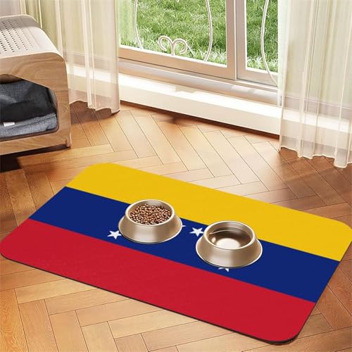 Platzdeckchen mit Flagge von Venezuela, saugfähig, Leder, 30 x 45 cm, schönes Design, Katzen- und Hundenapfmatte, tragbare Aufbewahrung von XZDZWK