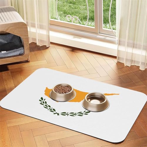 Platzdeckchen mit Flagge von Zypern, saugfähig, Leder, 30 x 45 cm, schönes Design, Katzen- und Hundenapfmatte, tragbare Aufbewahrung von XZDZWK