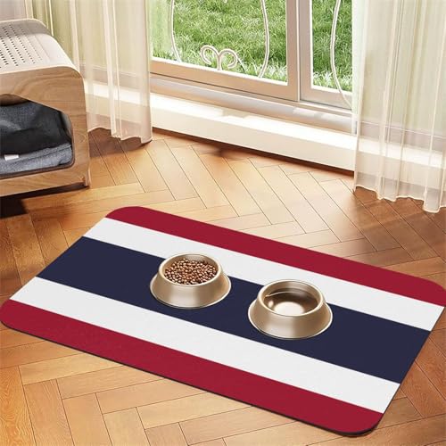 Platzdeckchen mit Thailand-Flagge, saugfähig, Leder, 40 x 60 cm, schönes Design, Katzen- und Hundenapfmatte, tragbare Aufbewahrung von XZDZWK