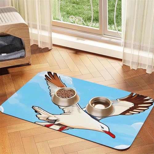 Platzdeckchen mit fliegenden Möwen, saugfähig, Leder, 30 x 45 cm, schönes Design, Katzen- und Hundenapfmatte, tragbare Aufbewahrung Platzdeckchen mit fliegenden Möwen, saugfähig, Leder, 30 x 45 cm, schönes Design, Katzen- und Hundenapfmatte, tragbare Aufbewahrung von XZDZWK