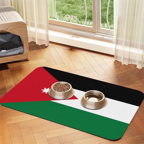 Platzdeckchen mit jordanischer Flagge, saugfähiges Leder, 30 x 45 cm, schönes Design, Katzen- und Hundenapfmatte, tragbare Aufbewahrung von XZDZWK