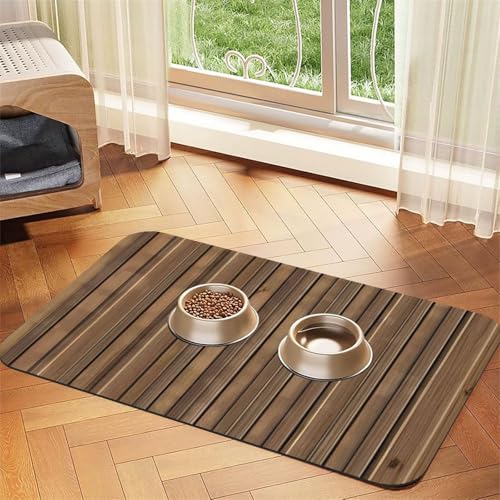Platzset aus massivem Holz, saugfähig, Leder, 30 x 45 cm, schönes Design, Katzen- und Hundenapfmatte, tragbare Aufbewahrung von XZDZWK