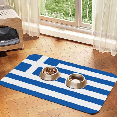 Platzset aus saugfähigem Leder mit griechischer Flagge, 40 x 60 cm, schönes Design, für Katzen und Hunde, tragbare Aufbewahrung Platzset aus saugfähigem Leder mit griechischer Flagge, 40 x 60 cm, schönes Design, für Katzen und Hunde, tragbare Aufbewahrung von XZDZWK