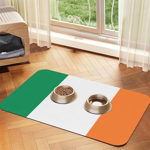 Platzset aus saugfähigem Leder mit irischer Flagge, 40 x 60 cm, schönes Design, für Katzen und Hunde, tragbare Aufbewahrung von XZDZWK