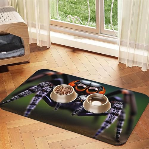 Platzset für Haustiere, Motiv: tropische Regenwald-Spinnen, saugfähig, Leder, 40 x 60 cm, schönes Design, für Katzen und Hunde, tragbare Aufbewahrung von XZDZWK